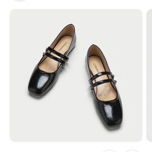 NWT C. Paravano Double-Strap Black Mary Jane Shoes 6.5